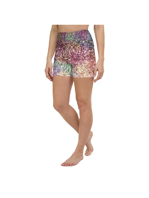 Colorful Sparkles Yoga Shorts