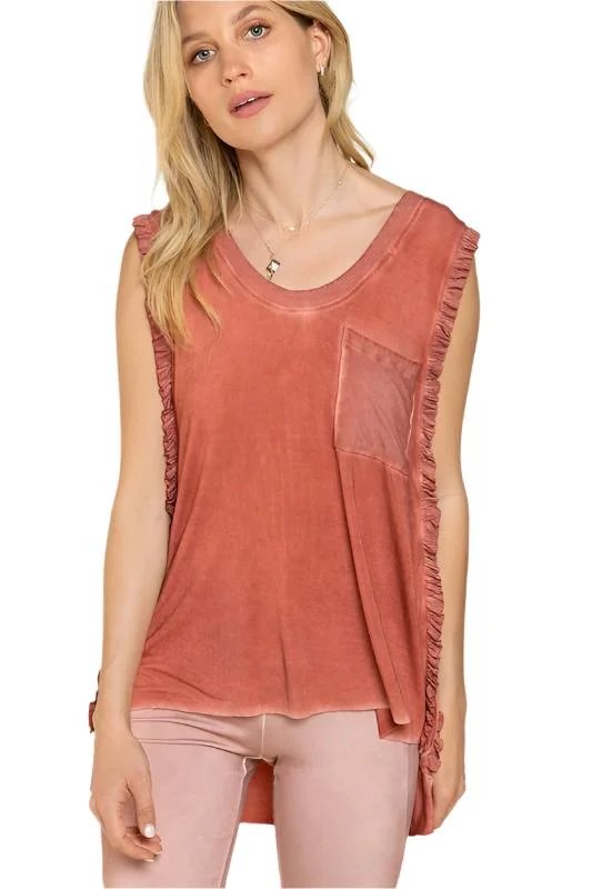 POL Criss-cross Lace-up Open Back Tank Top