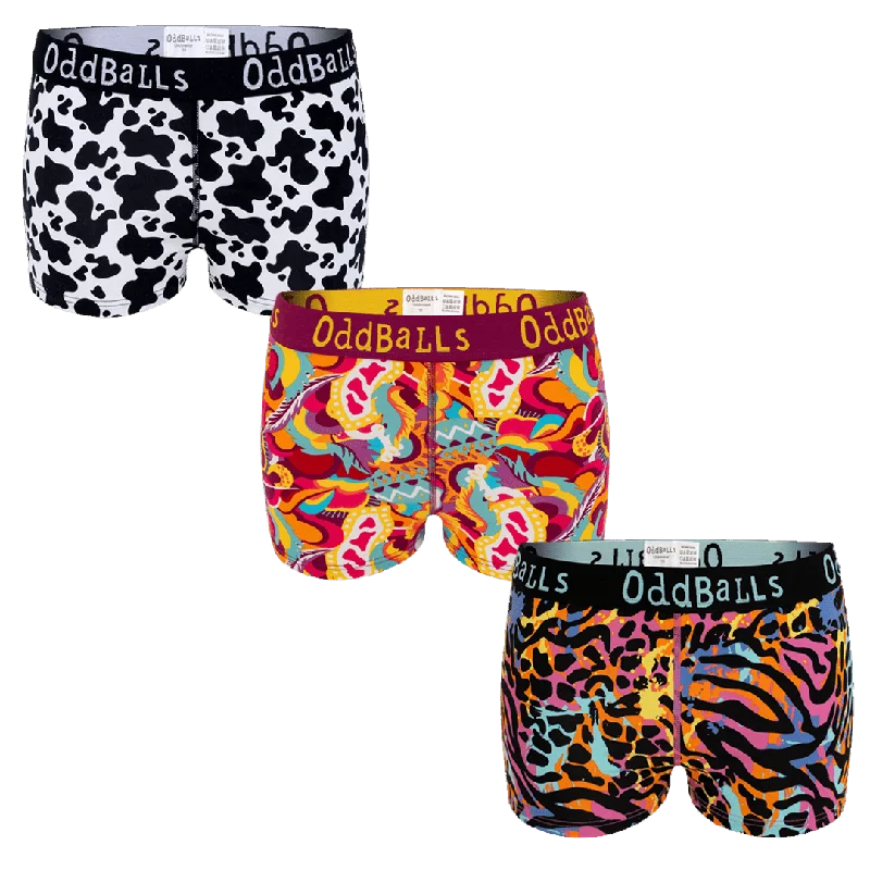 Fiery Bundle - Ladies Boxer Shorts 3 Pack Bundle