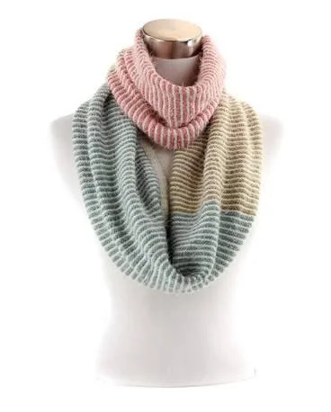 Very Moda Striped Mohair Infinity Scarf SA6003