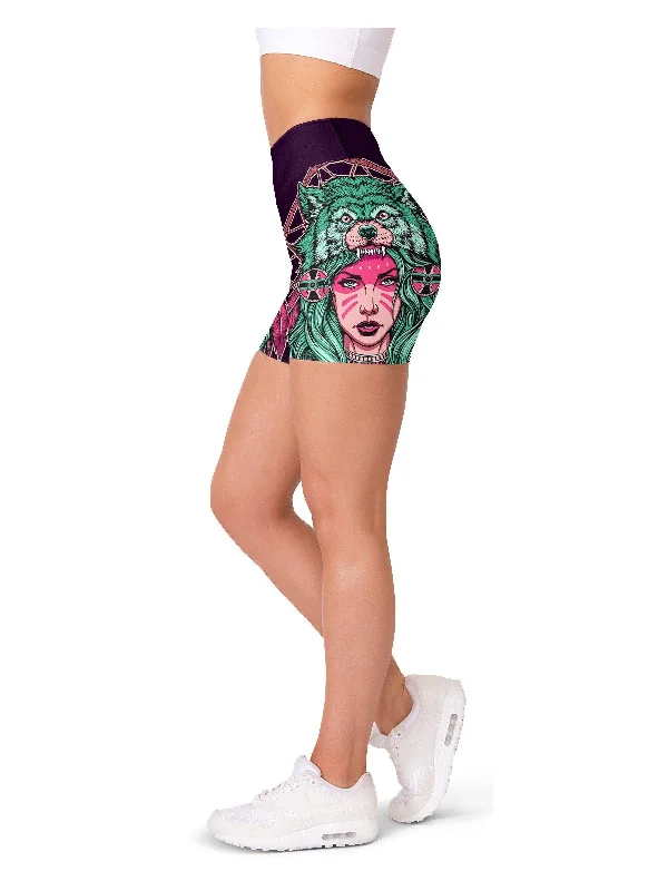 Native American Warrior Yoga Shorts