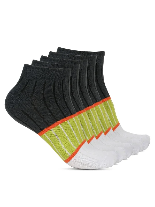 Men's Grey Fashion Ankle length  Socks -Pack of 5